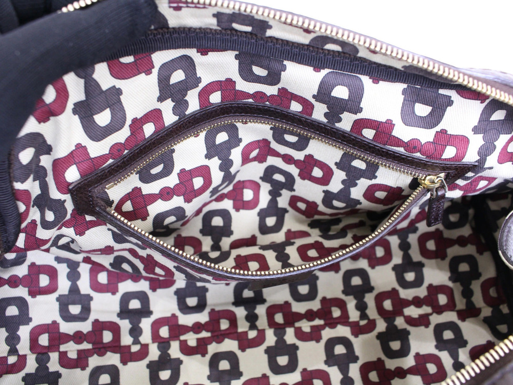Gucci Bag Handbag Brown Leather Boston ssima - Picture 9 of 9
